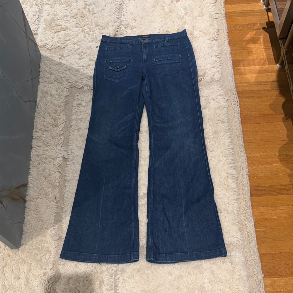 7 For All Mankind Dark Blue Flare Jeans